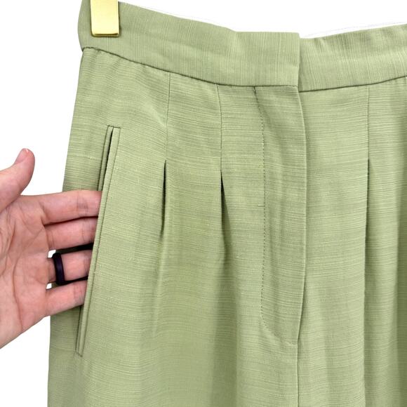 C/MEO Collective Woven Light Green Pleated High Waist Tapered Trouser Pants - Picture 5 of 9